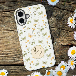 Personalisierter Monogramm-Frühlings-Schmetterling iPhone 16 Plus Hülle
