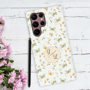 Personalisierter Monogramm-Frühlings-Schmetterling Samsung Galaxy Hülle