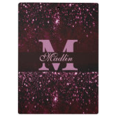 personalisierter Monogramm-Glitzer Klemmbrett (Rückseite)