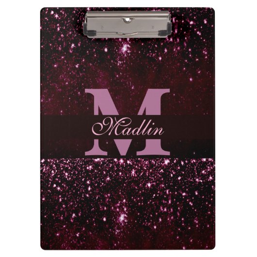personalisierter Monogramm-Glitzer Klemmbrett (Vorderseite)