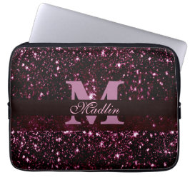 personalisierter Monogramm-Glitzer Laptopschutzhülle