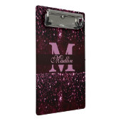 personalisierter Monogramm-Glitzer Mini Klemmbrett (Schrägansicht)