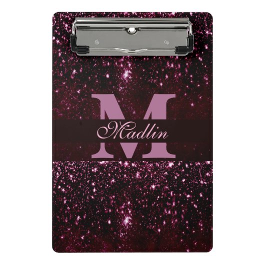 personalisierter Monogramm-Glitzer Mini Klemmbrett (Vorderseite)