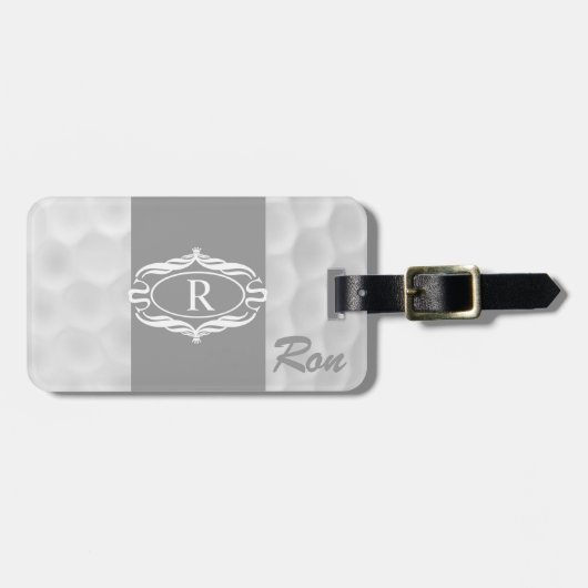 Personalisierter Monogramm-Golf-Ball-Gepäck-Umbau Gepäckanhänger (Vorderseite horizontal)