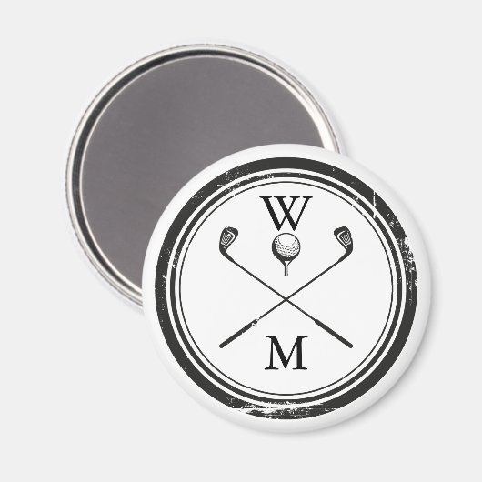 Personalisierter Monogramm-Golf Magnet (Vorderseite/Rückseite)