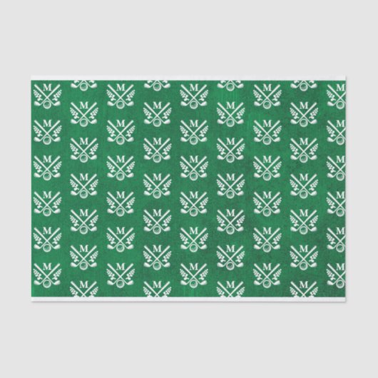 Personalisierter Monogramm-Golf Seidenpapier (Vorderseite)