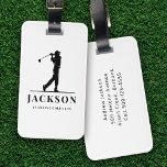 Personalisierter Monogramm-Golfer Gepäckanhänger<br><div class="desc">Dieses Design verfügt über einen Golfer,  der einen Club schwingt,  und hat zwei Textfelder,  mit denen man ihn personalisieren kann - vielleicht mit einem Namen und einem Golfteam oder einem Club.</div>