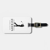 Personalisierter Monogramm-Golfer Gepäckanhänger (Vorderseite horizontal)
