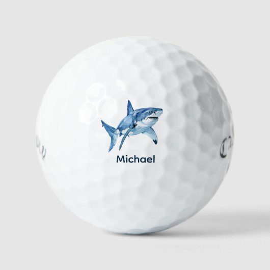 Personalisierter Monogramm-Hai Golfball (Vorderseite)