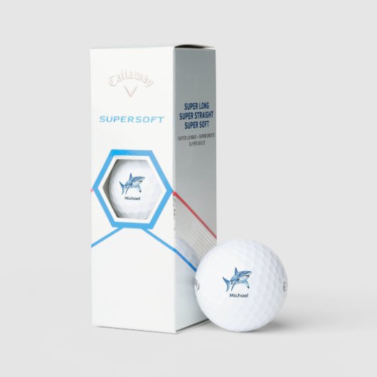 Personalisierter Monogramm-Hai Golfball (Verpackung)
