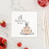 Personalisierter Monogramm-Hochzeitstorte Serviette (Beispiel)