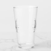 Personalisierter Monogramm-Initial-Name-Trinkbeche Glas (Links)
