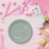 Personalisierter Monogramm-Kranz mit floralem Must Pappteller (Party)