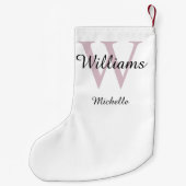 Personalisierter Monogramm-Lavendel Kleiner Weihnachtsstrumpf (Rückseite)