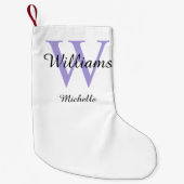 Personalisierter Monogramm-Lavendel Kleiner Weihnachtsstrumpf (Vorderseite)