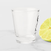 Personalisierter Monogramm-Letter S mit Nachname Schnapsglas (Links)