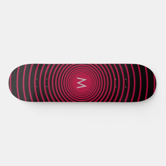 Personalisierter Monogramm-Letter-Skateboard Skateboard (Horizontal)