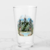 Personalisierter Monogramm-Letter Z Glas (Rückseite)