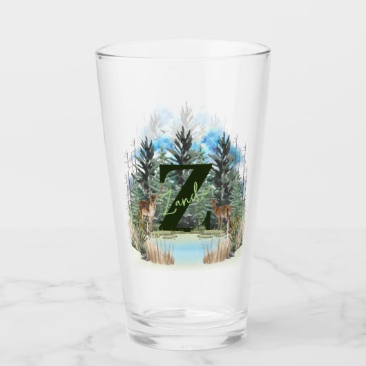 Personalisierter Monogramm-Letter Z Glas (Vorderseite)