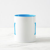 Personalisierter Monogramm Moderner Blau Weißer Be Tasse (Zentrum)
