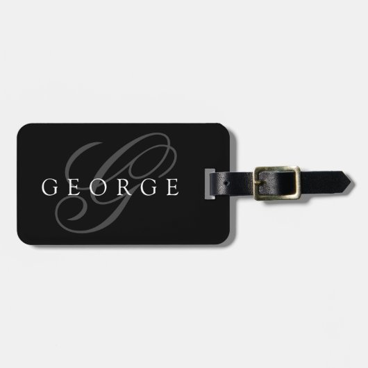 Personalisierter Monogramm-Name Anfangsbuchstabe Gepäckanhänger (Vorderseite horizontal)