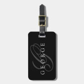 Personalisierter Monogramm-Name Anfangsbuchstabe Gepäckanhänger (Vorderseite vertikal)