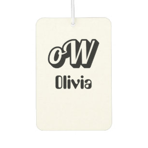 Personalisierter Monogramm-Name Autolufterfrischer