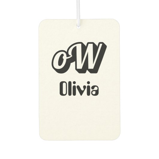Personalisierter Monogramm-Name Autolufterfrischer (Vorderseite)