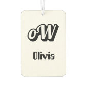 Personalisierter Monogramm-Name Autolufterfrischer (Rückseite)