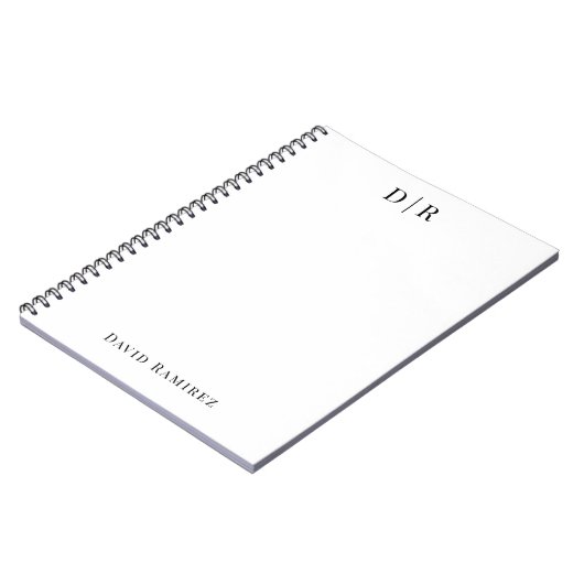 Personalisierter Monogramm-Name Beruflich Notizblock (Linke Seite)