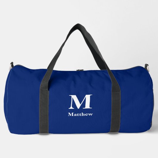 Personalisierter Monogramm Name blau Duffle Bag (Vorderseite)