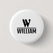 Personalisierter Monogramm-Name-Button Button (Vorderseite)