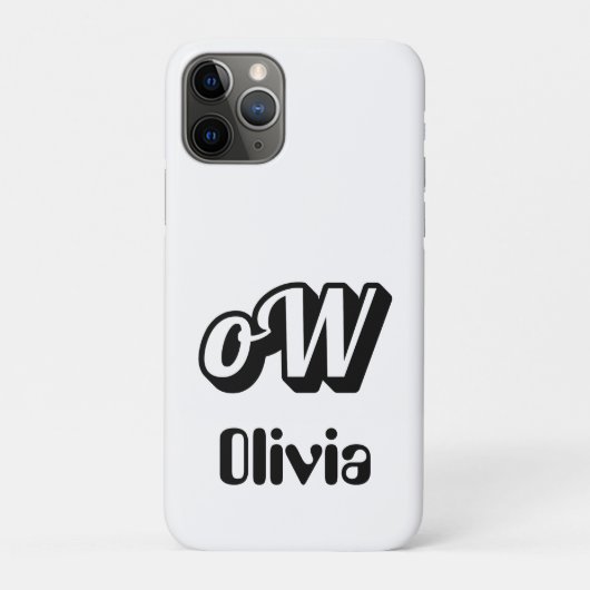Personalisierter Monogramm-Name Case-Mate iPhone Hülle (Rückseite)