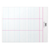 Personalisierter Monogramm Name Drei Spalten Edito Notizblock (Vorderseite)