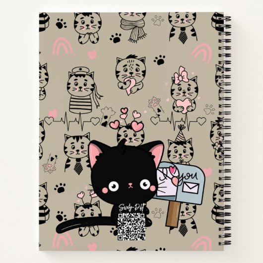 Personalisierter Monogramm Name Einzigartige moder Notizblock (Rückseite)