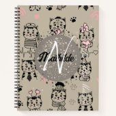 Personalisierter Monogramm Name Einzigartige moder Notizblock (Vorderseite)