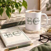 Personalisierter Monogramm-Name Eleganter Kaffee