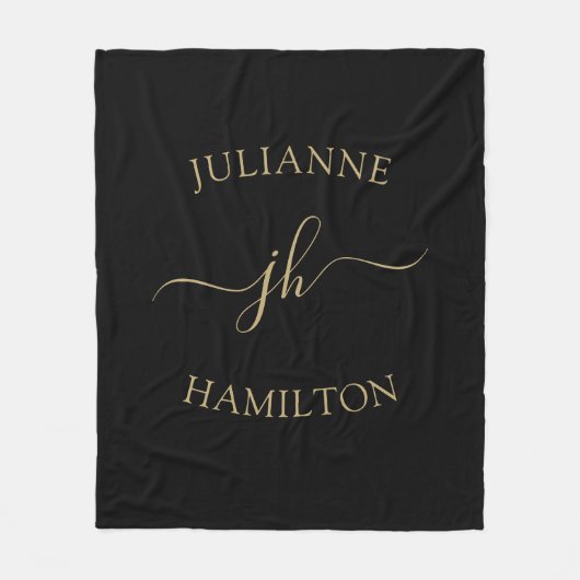 Personalisierter Monogramm Name Fleece Blankon (Vorderseite)