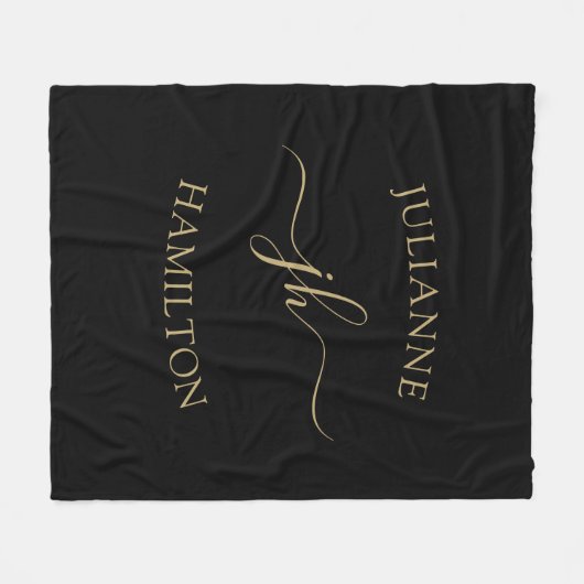 Personalisierter Monogramm Name Fleece Blankon (Vorderseite (Horizontal))