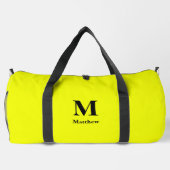 Personalisierter Monogramm Name Gelb Duffle Bag (Rückseite)