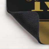 personalisierter Monogramm-Name goldschwarz Mousepad (Ecke)