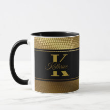 personalisierter Monogramm-Name goldschwarz