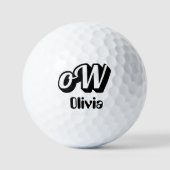 Personalisierter Monogramm-Name Golfball (Vorderseite)