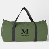 Personalisierter Monogramm-Name Grün Duffle Bag (Vorderseite)