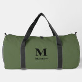Personalisierter Monogramm-Name Grün Duffle Bag (Rückseite)