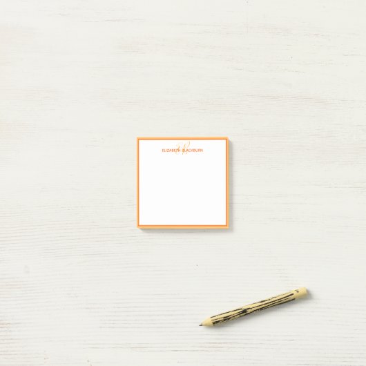 Personalisierter Monogramm Name Minimalistisch Nie Post-it Klebezettel (Auf Schreibtisch)