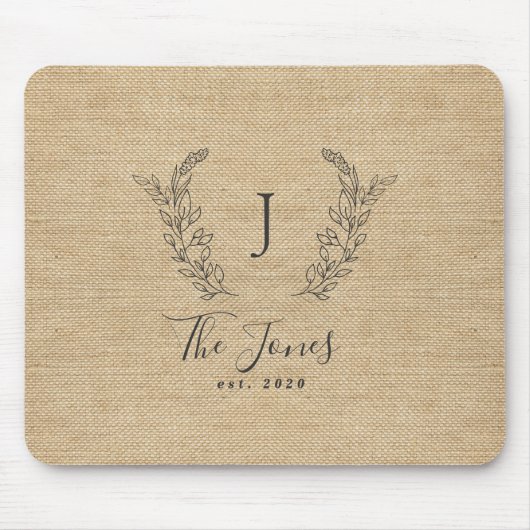 Personalisierter Monogramm-Name Mousepad (Vorne)