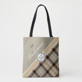 Personalisierter Monogramm Name Niedlich Tartan Br Tasche