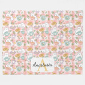 Personalisierter Monogramm-Name Pastell-High-Tea R Fleecedecke (Vorderseite (Horizontal))