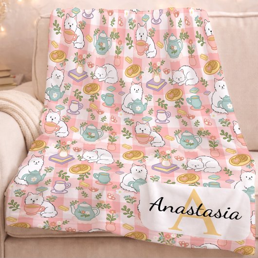 Personalisierter Monogramm-Name Pastell-High-Tea R Fleecedecke